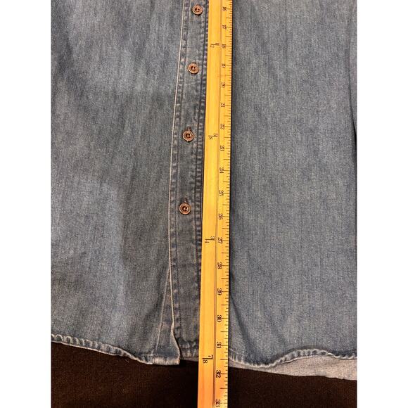 Harley Davidson blue denim button down long sleeve shirt men’s 2xl tall - Picture 8 of 8